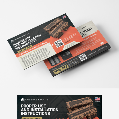 Warranty activation flyer for gun company (postcard) Design by vcreatived
