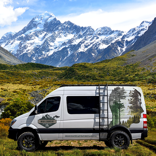 Nature inspired Sprinter Van Wrap design for High Country Adventure Vans Design by ⭐Voicu™