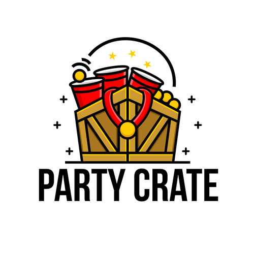 Logo for Party Crate, the box with a party inside! Réalisé par bayuRIP