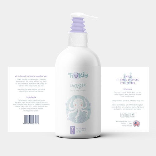 Design a simple, modern, soothing product label for a kids skincare product! Design réalisé par Totoya