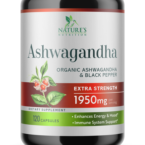 Diseño de Natural Ashwagandha Capsules Design Needed for Nature's Nutrition de Encephalon™