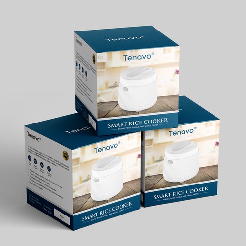 Design a modern package for a smart rice cooker Design by Shreya007⭐