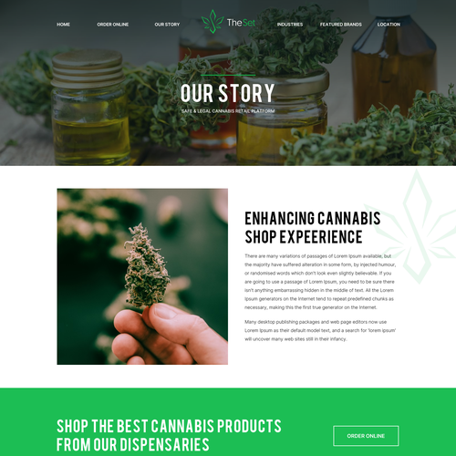 The Set dispensary Website Design Design by Obizzy