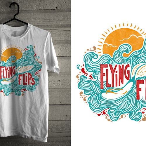 A dope t-shirt design wanted for FlyingFlips.com Design by BATHI