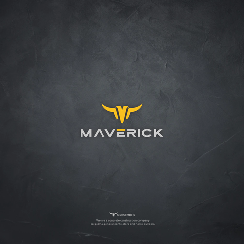 Need a modern abstract bull and M logo for our concrete construction company named Maverick. Design by Ikim