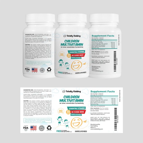 Design a Label for a Children's Vitamin Company! Design by Hiraa!