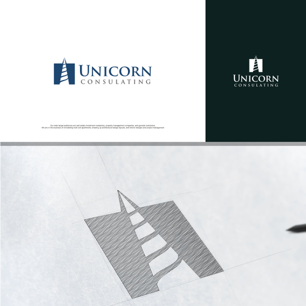 Design by Monoline titled "Express Your Inner creativity for Unicorn Consulting!"