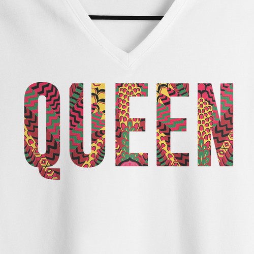 African Diaspora "QUEEN" Dialect T-Shirt Design Design by Simeo