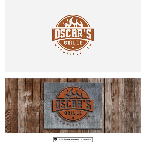 Industrial rustic logo for a restaurant Design by Dr. Hannibal Vector™