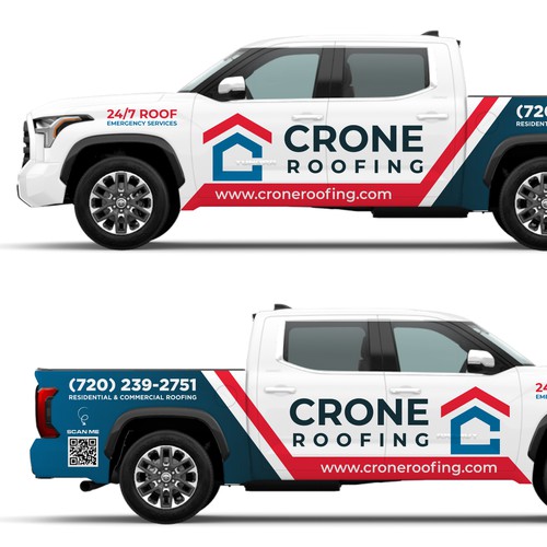 Roofing Contractor Truck Wrap Ontwerp door icon89GraPhicDeSign