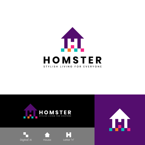 Plain but strong and distinguishing logo for our Artificial Intelligence based Interior Designer App Design by Ariokh Batara