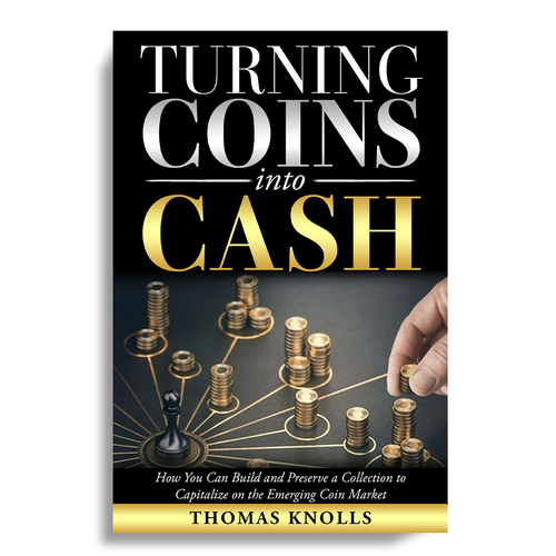 book cover for people who want to find financial success in coin collecting Design by Unboxing Studio