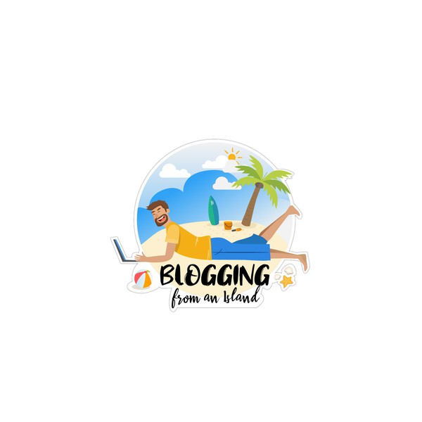 Island-themed logo for a blog