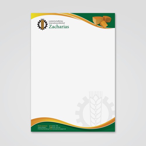 We need  letterhead design for our agricultural farm with production and sale of regional products Design réalisé par Tcmenk