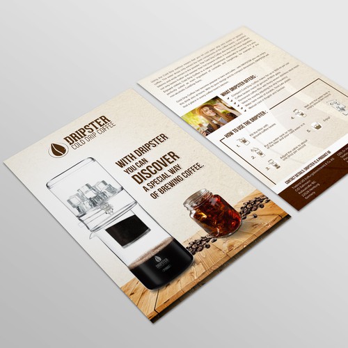 DRIPSTER Cold Drip Coffee Maker - we need a product presentation flyer Design by Coloseum27