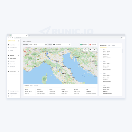 Runic.io GPS tracking web application refactoring Design by Sasha Grey