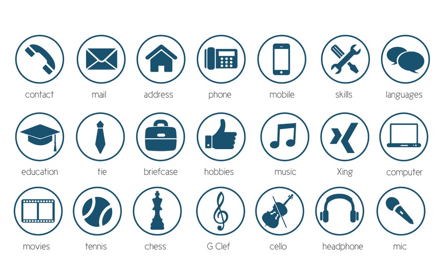 20 modern Icons for personal CV / Resume | Icon- oder ...