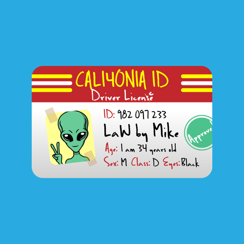 A really bad fake ID, I mean really bad Design réalisé par Luel