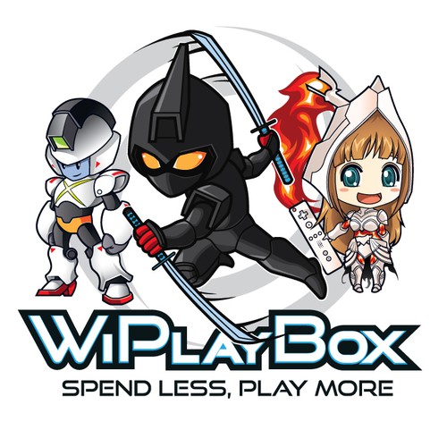 Design a gaming logo for wiplaybox, a video games rental company