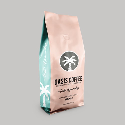 OASIS CAFE COFFEE BEAN PACKAGING DESIGN Design by DOOC.design