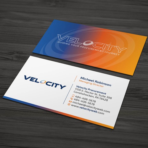 Velocity Procurement - Logo Rebranding - Business Card Design Design by Tcmenk