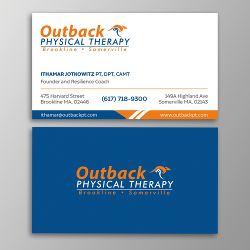 Business card for 2 clinic physical therapy office Design by Design sp