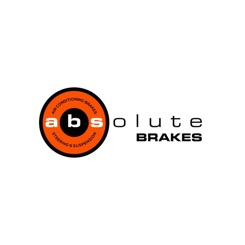 Absolute Brakes - Auto repair shop logo focused on repairing brakes Design by Canoz