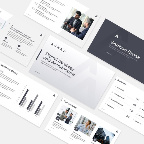 Arked company PowerPoint presentation Design by Sokha Visual