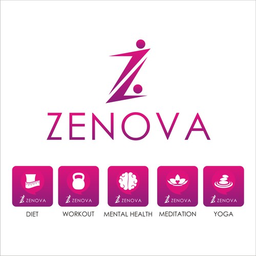 Zenova Logo: Revolutionary suite of health and wellness mobile apps Diseño de herudako