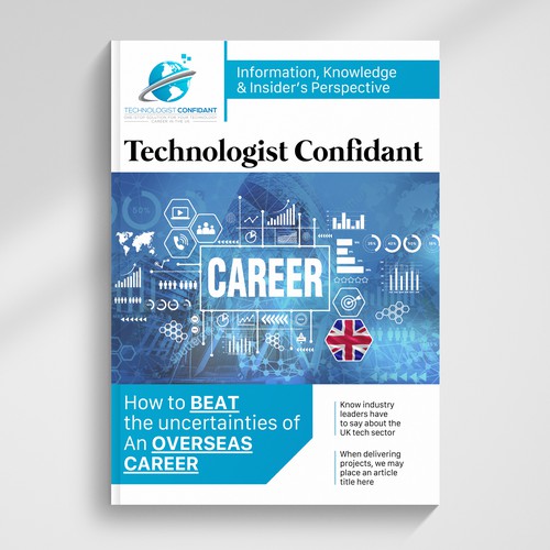 Creative, futuristic and attention grabbing magazine cover reflecting UK's technology career Design by cemerbas