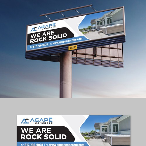 AN AMAZING CONCRETE COMPANY BILLBOARD NEEDED Aprox 14’ tall and 48’ wide Design by 123Graphics