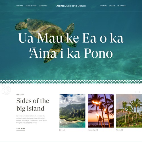 Aloha Spirit of Hawai'i offering stories and Hula courses Design by Solomia