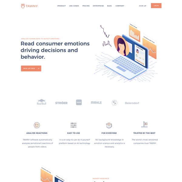 emotion analytics SaaS platform website design