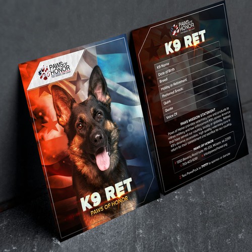 K9 Trading Cards for Military and Law Enforcement K9 Design by Y&B