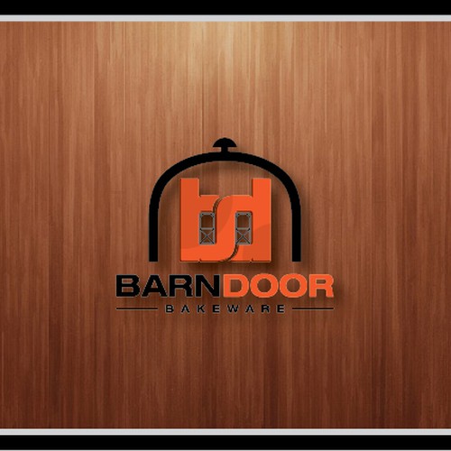 Create a "cool rustic" styled logo of a Barn Door for Barn Door Bakeware Logo Design by Keenan Design