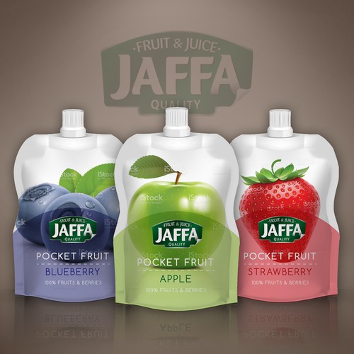 Design Develop Concept Design for Jaffa "Fruit in Pocket" adults’ fruit and berry puree di WANSKA Creative Lab