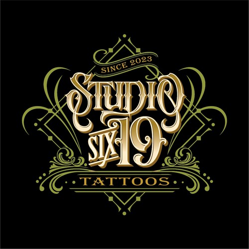 Vintage Tattoo Shop Logo Diseño de gcsgcs