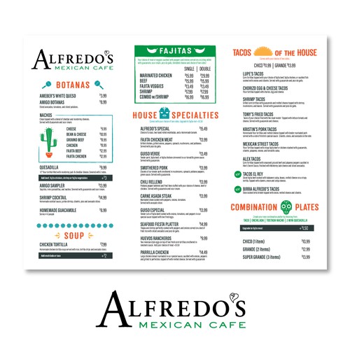 Traditional Mexican Restaurant needing new menu design! Design by pfunder