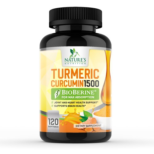 Nature's Nutrition - Needs a Colorful Turmeric Product Label Design by EffieK