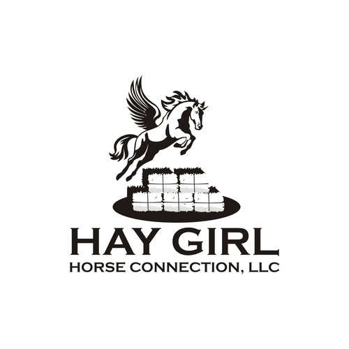 High flying horse showing athleticism - Go GET THEM ATTITUDE to sell Hay on website Design by ms.logolady