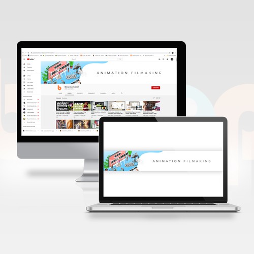 YouTube channel art for an animation channel Design by Girings Studio