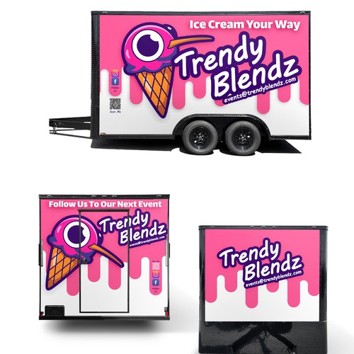 Design a fun and inviting ice cream and dessert trailer Design by Art Mahno ✔