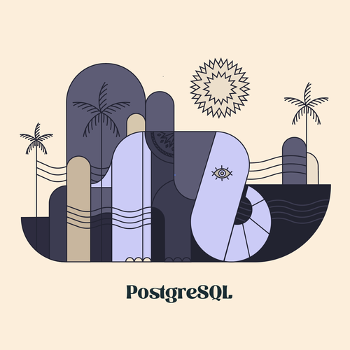 PostgreSQL v16 Release Artwork Design by hashWednesday