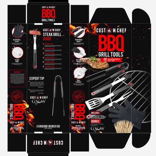 Custom BBQ Grill Tools Package - New Brand. Your help needed! Design réalisé par Dot360