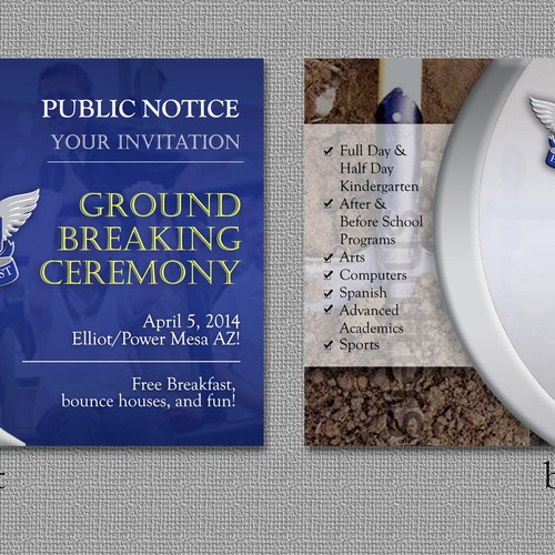 Design Ground Breaking Ceremony Invitation Postcard for new school site Design by fssc