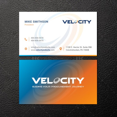 Velocity Procurement - Logo Rebranding - Business Card Design Design by IK_Designs