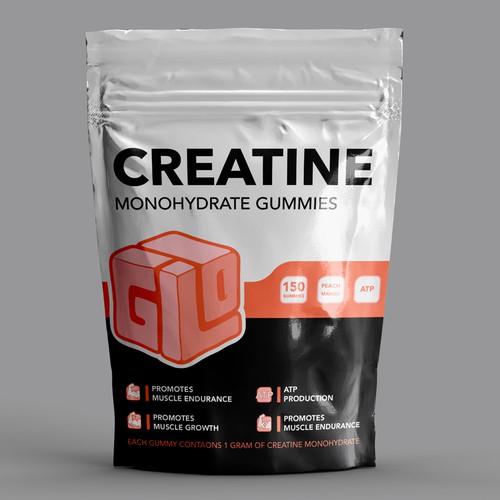 Bag Design for Creatine Monohydrate Gummy brand Design by MeDesign✦
