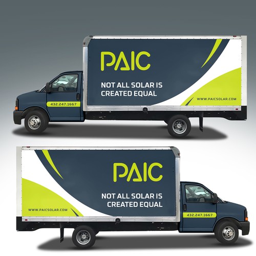 Design us an eye catching, modern, box truck wrap! Design by Duha™