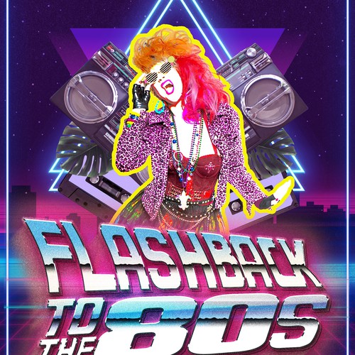 Poster for 1980s Pop Music Stage Show Design by Shapeology