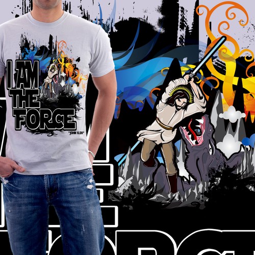 Design di Jedi Jesus t-shirt di Monkey940